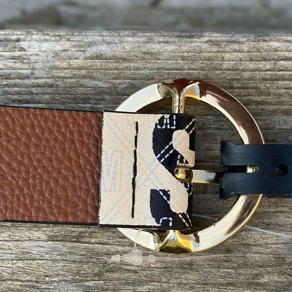Steve Madden Faux Leather Cream Belt w/